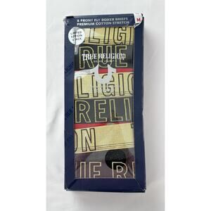 True Religion Front Fly Boxer Briefs 6 Pack Premium Cotton Stretch Mens Medium